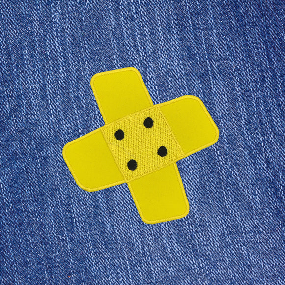 #ah92 Pflaster Gelb Hosenpflaster Flicken Aufnäher Bügelbild Applikation Patch Größe 7,3 x 7,3 cm