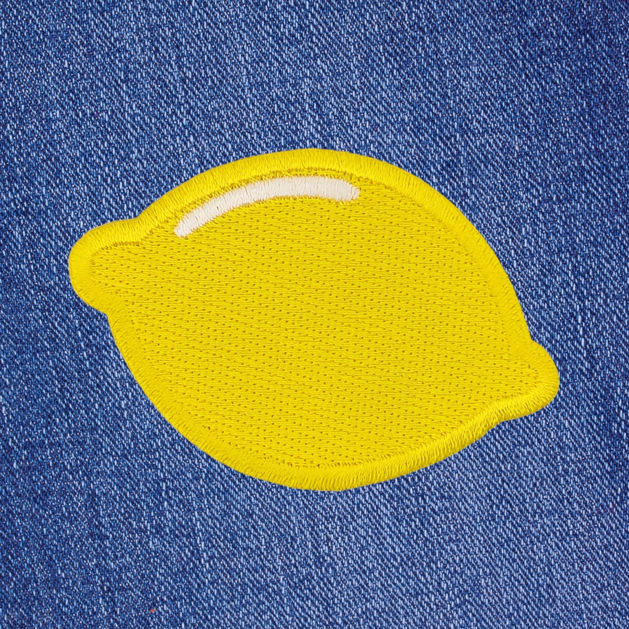 #aa68 Zitrone Gelb Aufnäher Bügelbild Patch Applikation Größe 7,0 x 4,7 cm