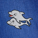 #aa51 Delfin Grau Kinder Aufnäher Bügelbild Applikation Patch Größe 7,5 x 5,1 cm-7