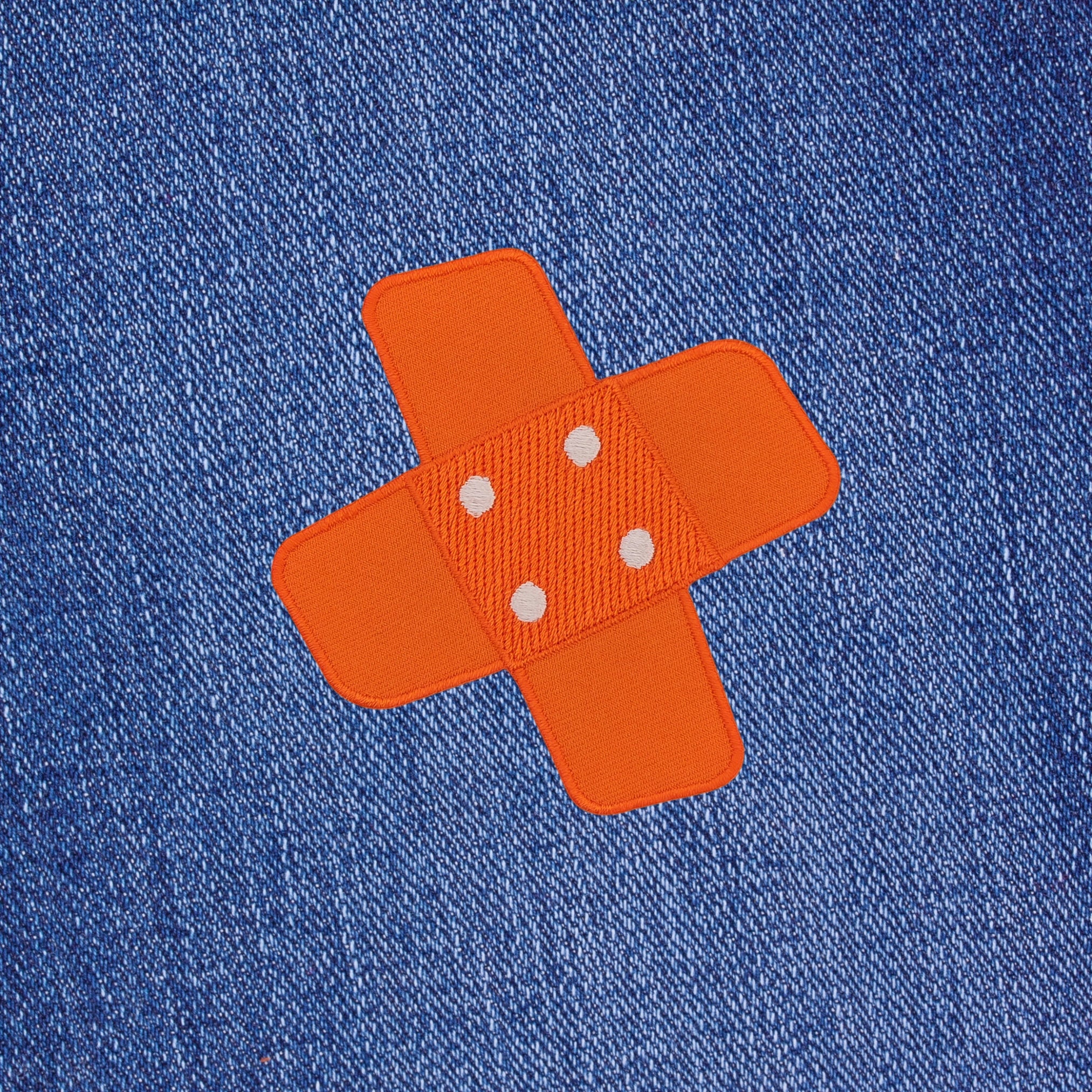 #bg09 Plaster Orange Trouser Plaster Patch Iron-On Application Patch Size 7.5 x 7.0 cm