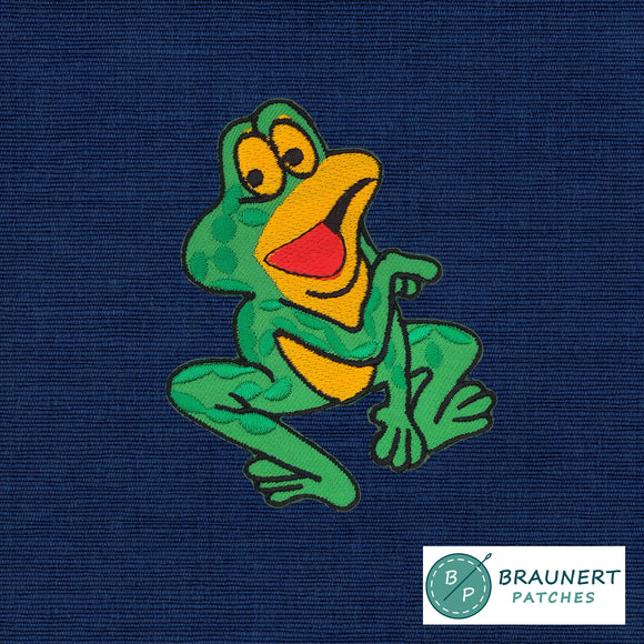 #aa54 Frosch Grün Aufnäher Bügelbild Applikation Patch Größe 8,5 x 7,0 cm
