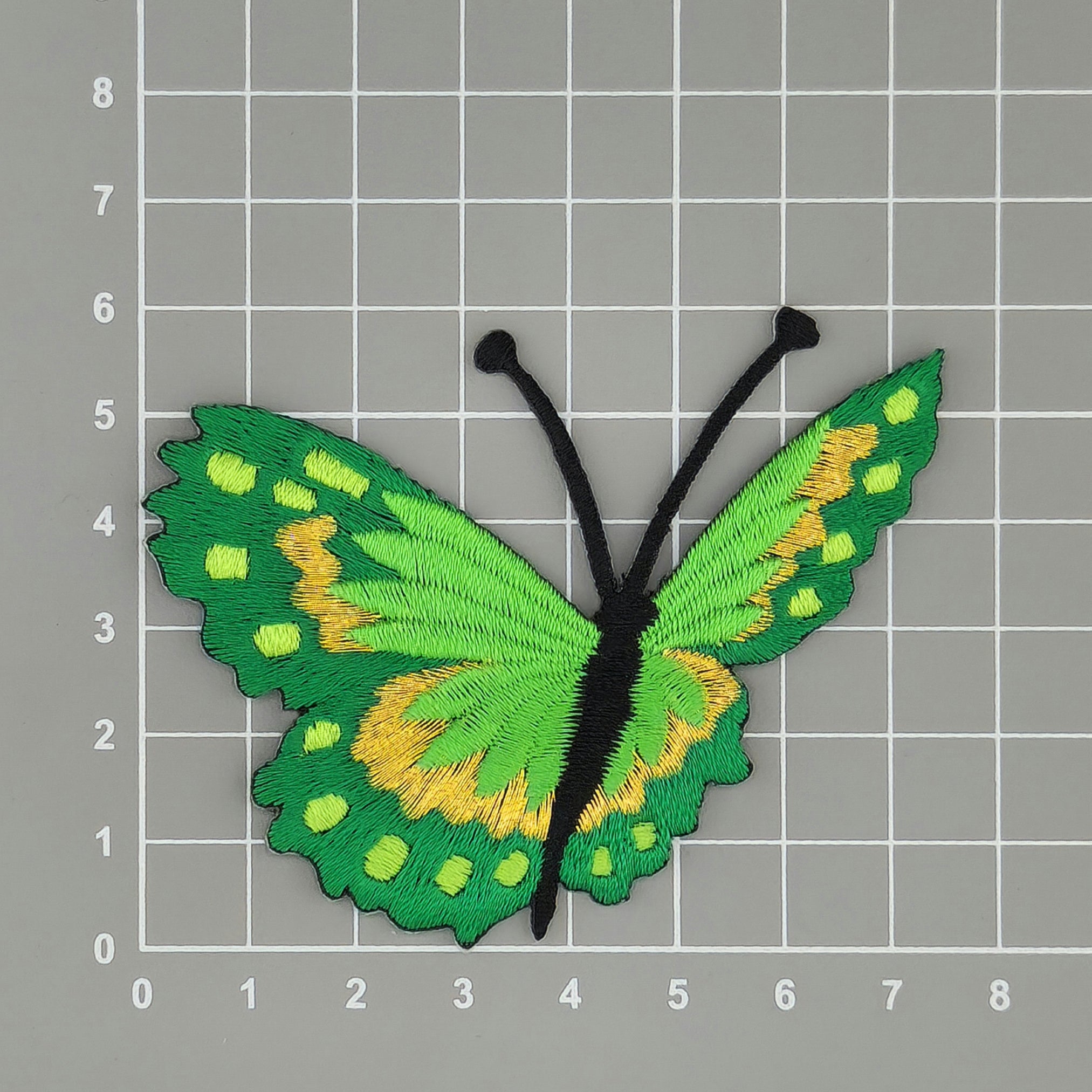 #ae64 Butterfly Green Patch Butterfly Application Iron-On Patch Size 7.1 x 7.0 cm