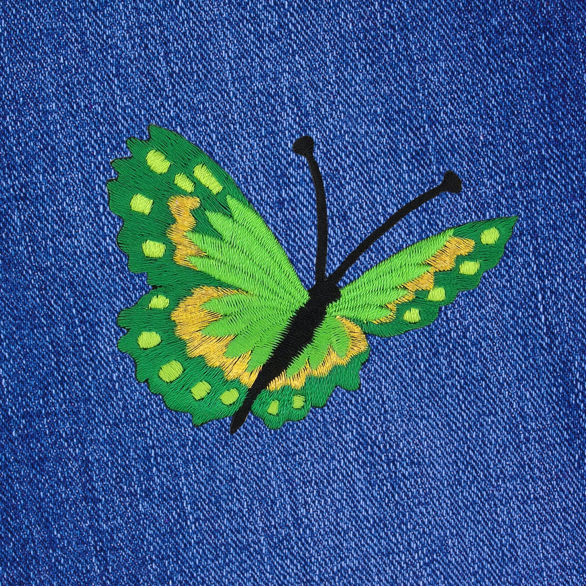 #ae64 Butterfly Green Patch Butterfly Application Iron-On Patch Size 7.1 x 7.0 cm