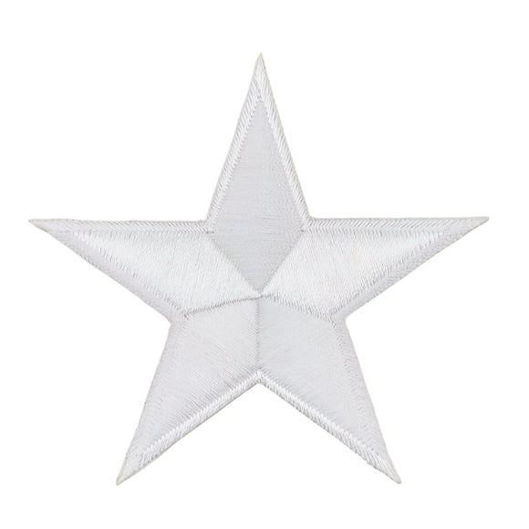 au62★Stern Weiß Aufnäher zum aufbügeln Bügelbild Bügelflicken Patch 8,5 x 8,5 cm