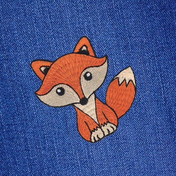 a picture of a red fox on a blue background