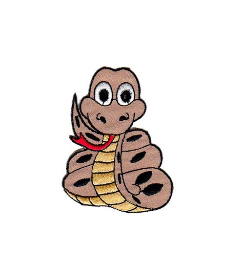 #bb14 Schlange Braun Aufnäher zum aufbügeln, aufnähen oder aufkleben Applikation Patch Größe 7,5 x 6,0 cm