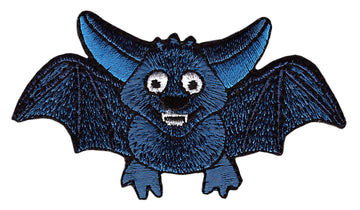 #ae76 Fledermaus Blau Aufnäher Applikation Bügelbild Patch Größe 8,5 x 4,8 cm