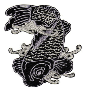 #ac67 Fish Koi Carp Patch Iron-On Application Patch Size 7.5 x 9.0 cm