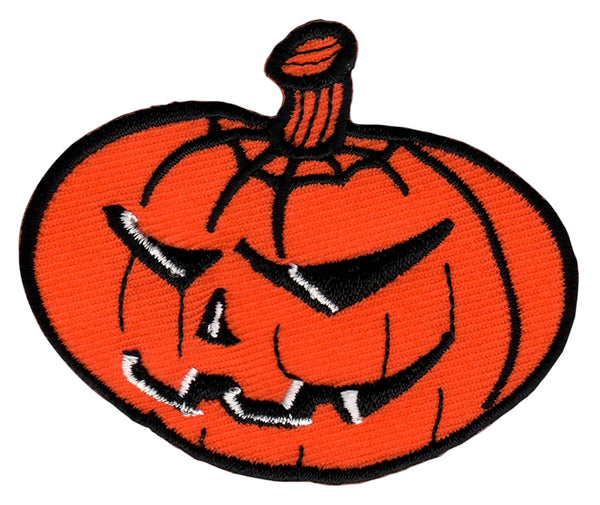 #aa27 Kürbis Halloween Aufnäher Bügelbild Applikation Patch Größe 7,0 x 5,7 cm