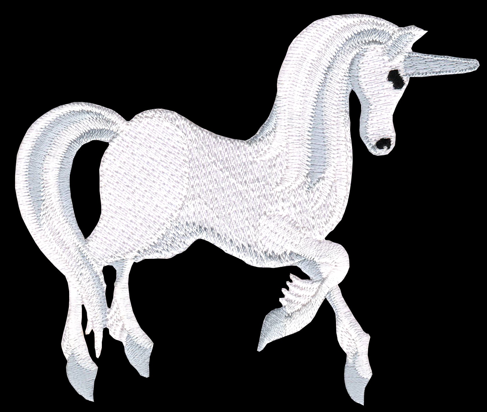 #ac72 White Unicorn Horse Patch Iron-On Applique Patch Size 10.4 x 8.6 cm