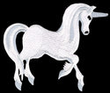 #ac72 Weißes Einhorn Pferd Aufnäher Bügelbild Applikation Patch Größe 10,4 x 8,6 cm