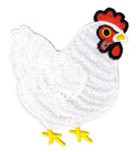 #ak91 Henne Weiß Huhn Vogel Aufnäher Bügelbild Applikation Patch Größe 5,6 x 6,8 cm