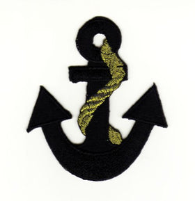 #ad56 Anchor Black Rockabilly Patch Iron-On Application Patch Size 6.0 x 7.0 cm
