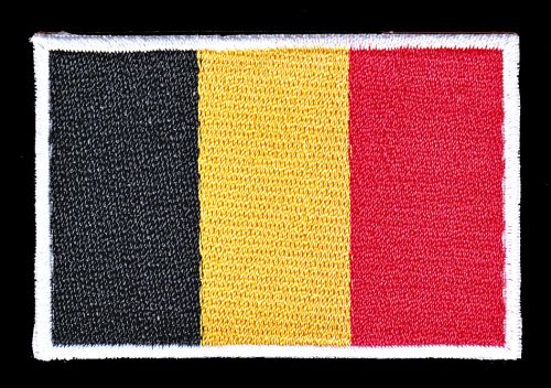 #ab50 Belgien Flagge Aufnäher Bügelbild Applikation Patch Größe 7,0 x 4,8 cm