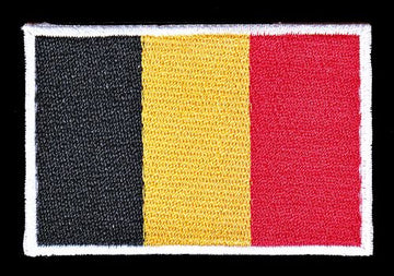 #ab50 Belgien Flagge Aufnäher Bügelbild Applikation Patch Größe 7,0 x 4,8 cm