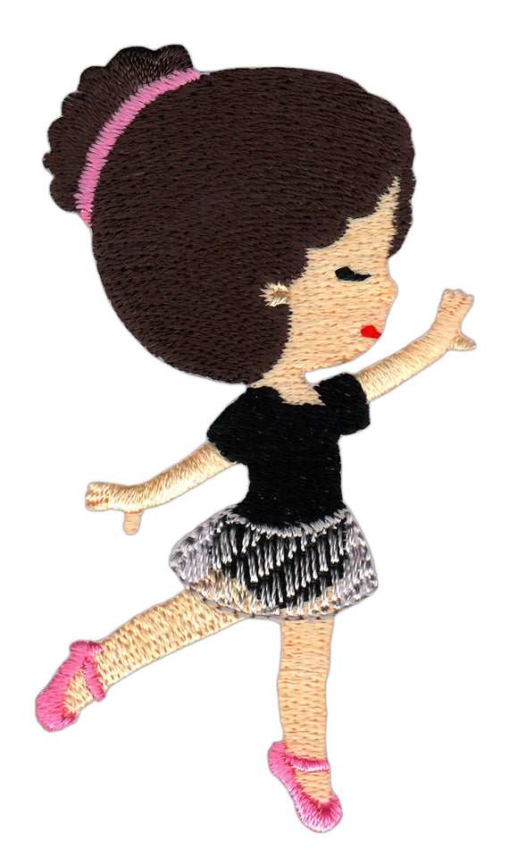#aa63 Mädchen Tänzerin Aufnäher Bügelbild Patch Applikation Größe 4,5 x 8,0 cm