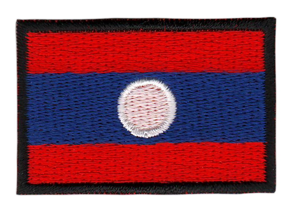 #bk26 Flag small Laos patch iron-on application patch size 4.5 x 3.0 cm