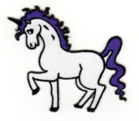 #ad73 Unicorn Purple Horse Children Patch Application Iron-On Size 9.8 x 8.0 cm