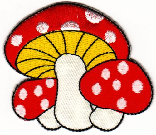 #ac04 Mushroom Red Fly Agaric Patch Applique Iron-On Size 6.5 x 5.5 cm