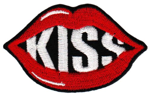 #aa18 Mund Kiss Lippen Aufnäher Bügelbild Patch Applikation Größe 6,6 x 4,0 cm