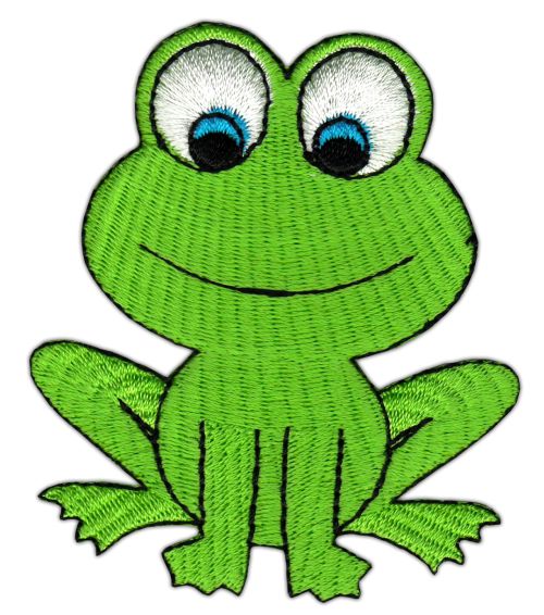 #ac36 Frog Green Sew-On Applique Iron-On Patch Size 6.2 x 7.2 cm