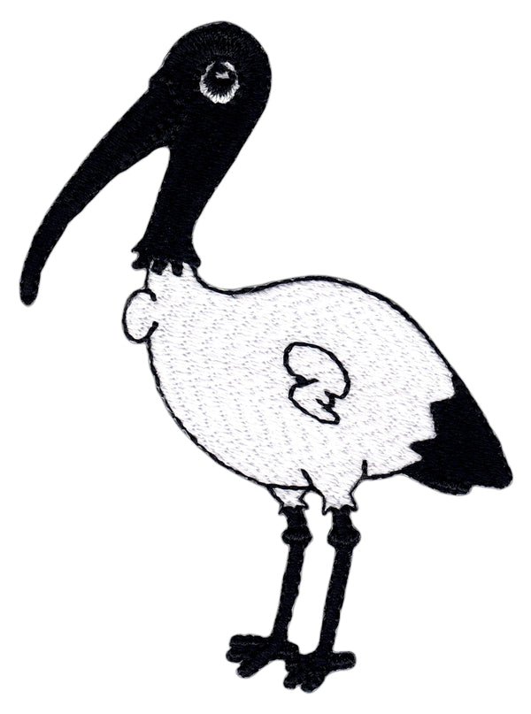 #ac41 Storch Vogel Aufnäher Applikation Bügelbild Patch Größe 6,5 x 7,8 cm