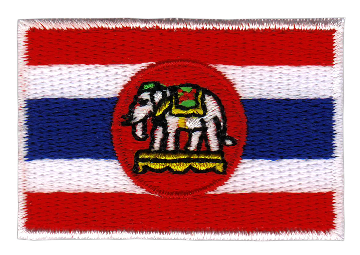 #aa85 Small Flag Thailand Patch Iron-On Application Patch Size 4.5 x 3.0 cm