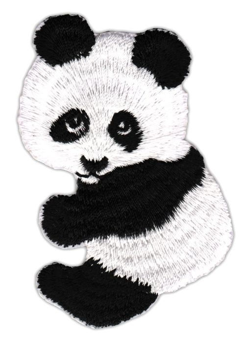 #ac97 Panda Bear Patch Application Iron-On Patch Size 4.7 x 7.4 cm