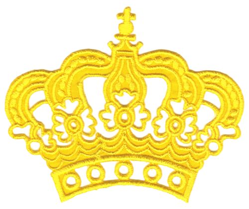 #ad47 Crown Yellow Princess Patch Applique Iron-On Size 8.0 x 6.5 cm