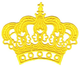 #ad47 Crown Yellow Princess Patch Applique Iron-On Size 8.0 x 6.5 cm