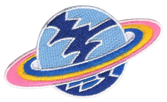 #bk73 Saturn Planet Aufnäher Bügelbild Applikation Aufbügler Patch Größe 8,9 x 5,0 cm