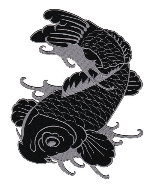 #Backpatch #17 Koi Karpfen Fisch Rückenaufnäher Backpatch Groß 18,5 x 23,5 cm