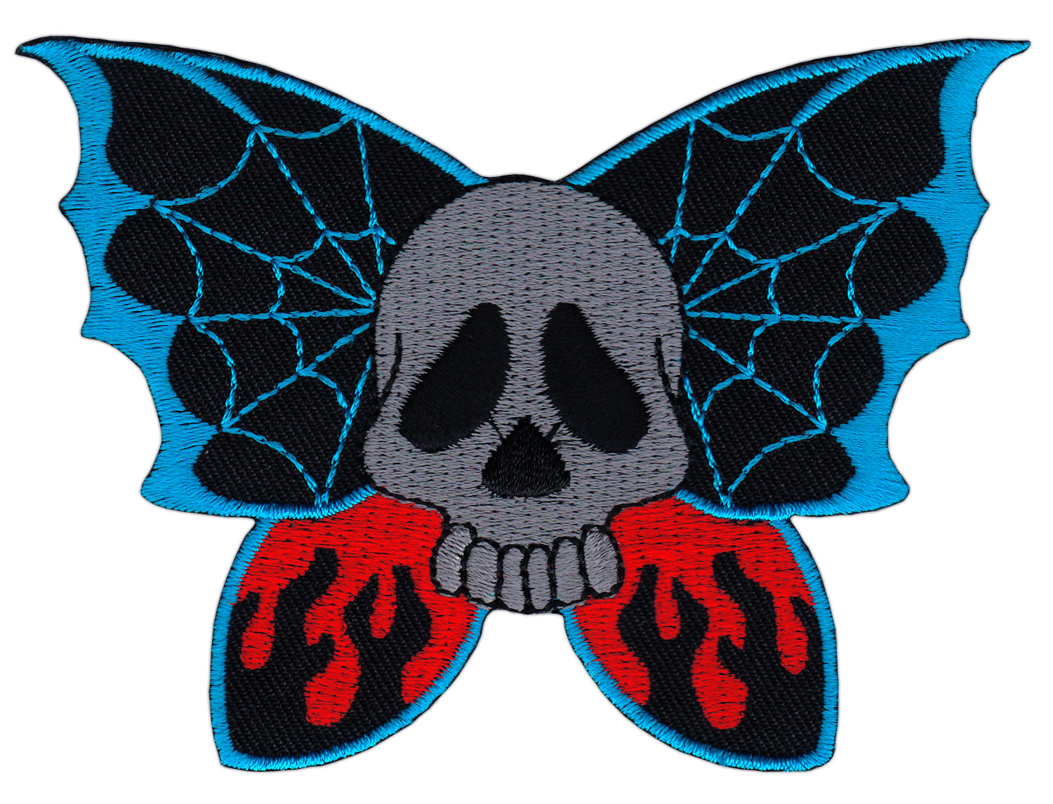 #bk79 Schmetterling Totenkopf Tattoo Aufnäher Bügelbild Applikation Patch Größe 10,3 x 7,5 cm