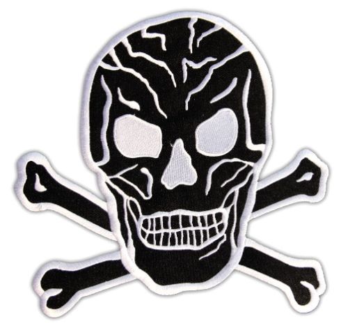 #Backpatch #12 Totenkopf Schwarz Skull Rückenaufnäher Back Patch Groß 22 x 22 cm