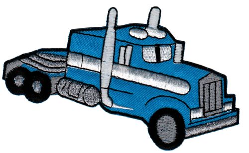 #ab52 Blauer LKW Truck USA Fahrzeug Aufnäher Bügelbild Applikation Größe 11,2 x 6,8 cm
