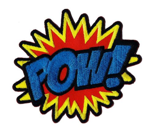 #ab82 POW ! Comic Speech Bubble Patch Application Patch Iron-On Size 10.0 x 9.0 cm