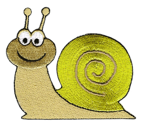 #aa14 Schnecke Grün Aufnäher Bügelbild Applikation Patch Größe 7,0 x 6,2 cm