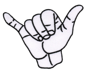 #af35 Shaka Sign Hand Sign Patch Application Iron-On Patch Size 8.3 x 6.6 cm