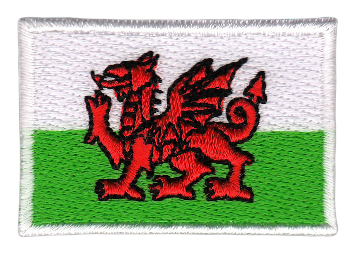 #aa50 Small Flag Wales Iron-On Patch Size 4.7 x 3.2 cm