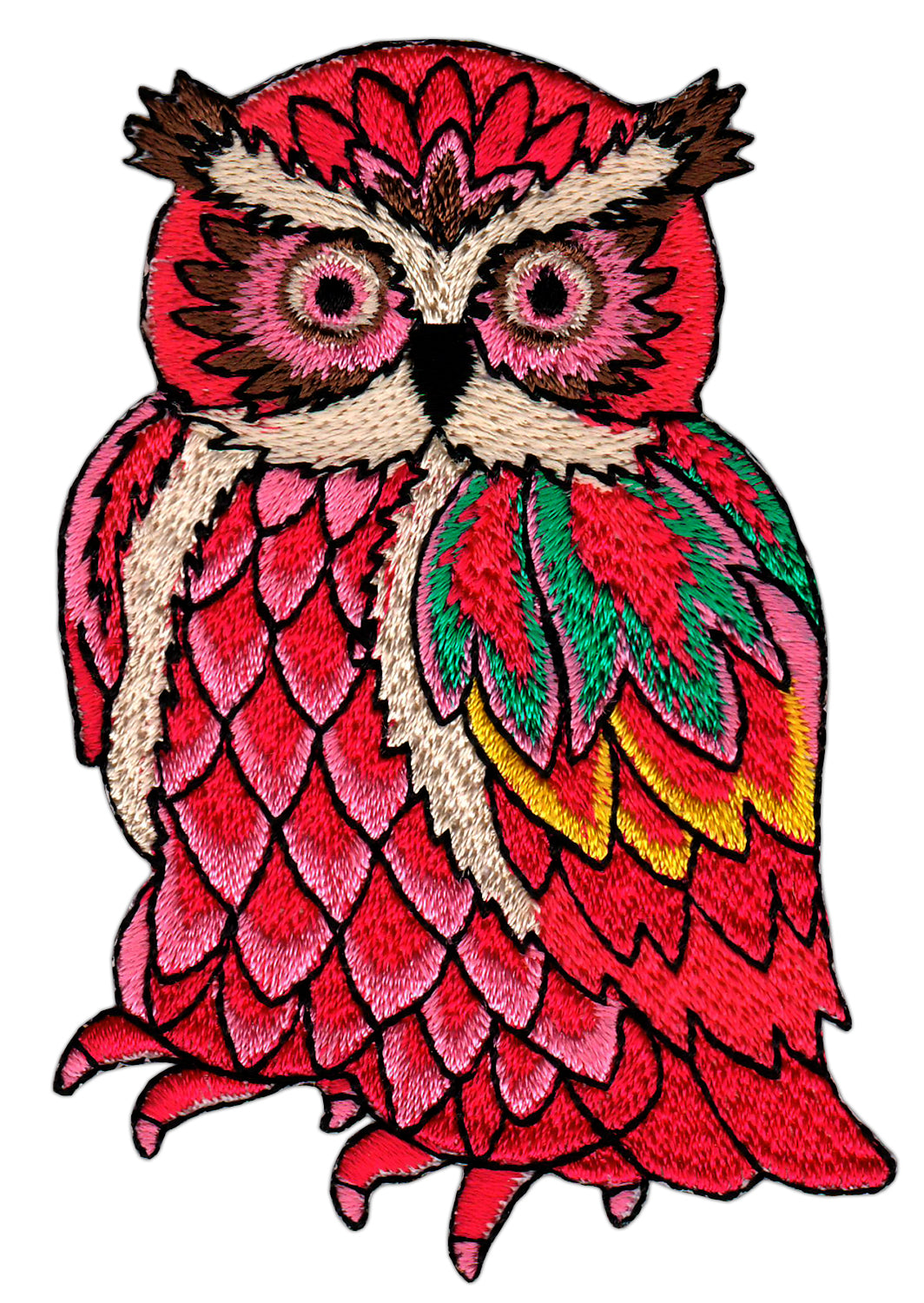 #bk93 Owl Bird Night Owl Patch Iron-On Application Patch Size 6.0 x 8.5 cm