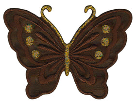 #bk57 Schmetterling klein Braun Aufnäher Bügelbild Applikation Aufbügler Patch Größe 5,2 x 3,7 cm