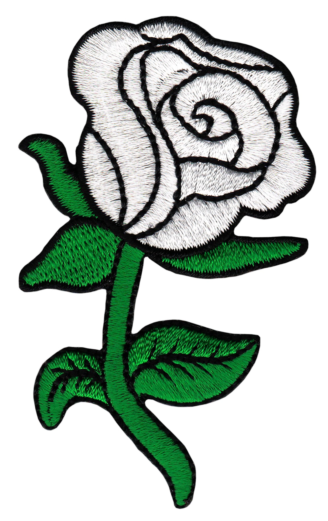 #bk68 Rose White Flower Blossom Patch Iron-On Application Patch Size 5.0 x 8.3 cm