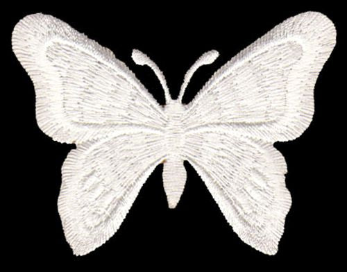 #ae20 Schmetterling Weiß Aufnäher Falter Butterfly Applikation Bügelbild Flicken Patch Größe 7,5 x 5,7 cm