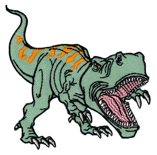 #am91 Dino Dinosaurier T-Rex Aufnäher Bügelbild Applikation Patch Größe 7,5 x 8,0 cm