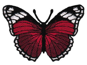 #ae42 Schmetterling Dunkelrot Aufnäher Butterfly Applikation Bügelbild Flicken Patch Größe 7,5 x 5,0 cm