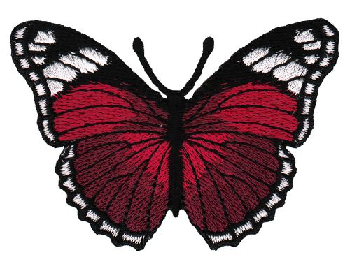 #ae42 Butterfly Dark Red Patch Butterfly Application Iron-On Patch Size 7.5 x 5.0 cm