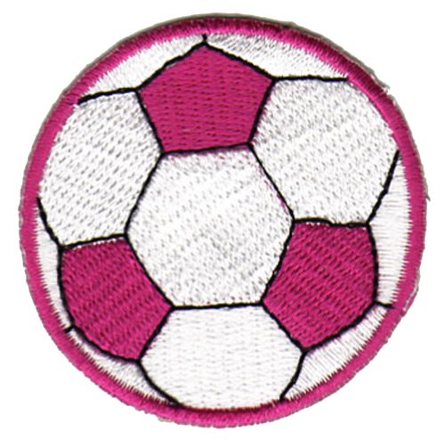 #ae39 Fußball Pink-Violett Weiß Ball Sport Aufnäher Applikation Bügelbild Flicken Patch Größe 5,3 x 5,3 cm