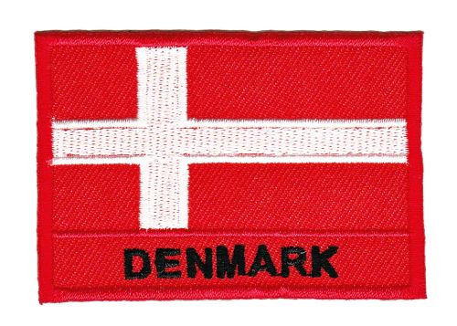 #ac51 Denmark Flag Denmark Patch Iron-On Application Size 7.0 x 4.8 cm