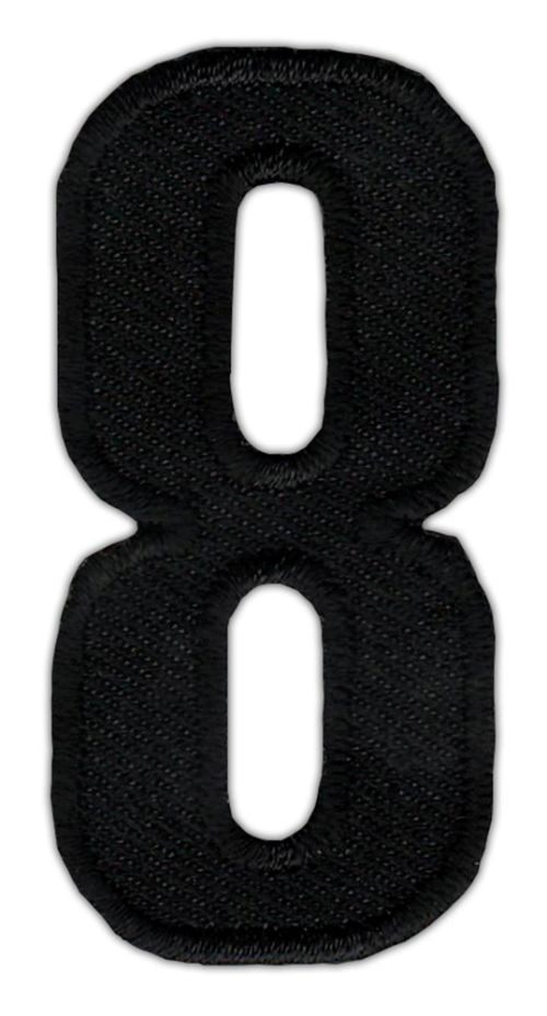 as58 Nummer Acht Schwarz Zahl 8 Aufnäher Bügelbild Applikation Patch