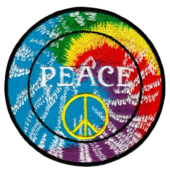 #ab06 Peace Zeichen Regenbogen Aufnäher Bügelbild Applikation 7,8 x 7,8 cm